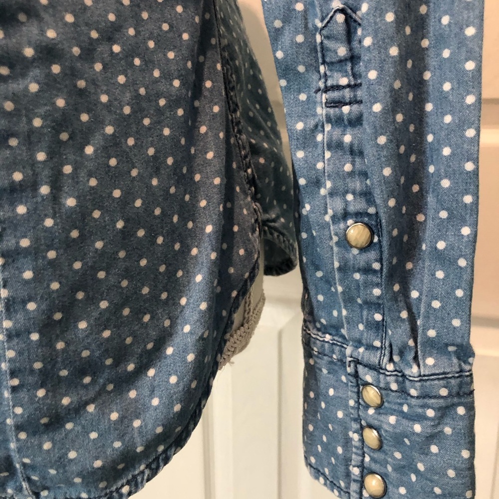 Polka Dot Chambray Button Down - image 4